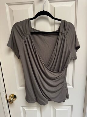NIC+ZOE Faux Wrap Short Sleeve Shirt